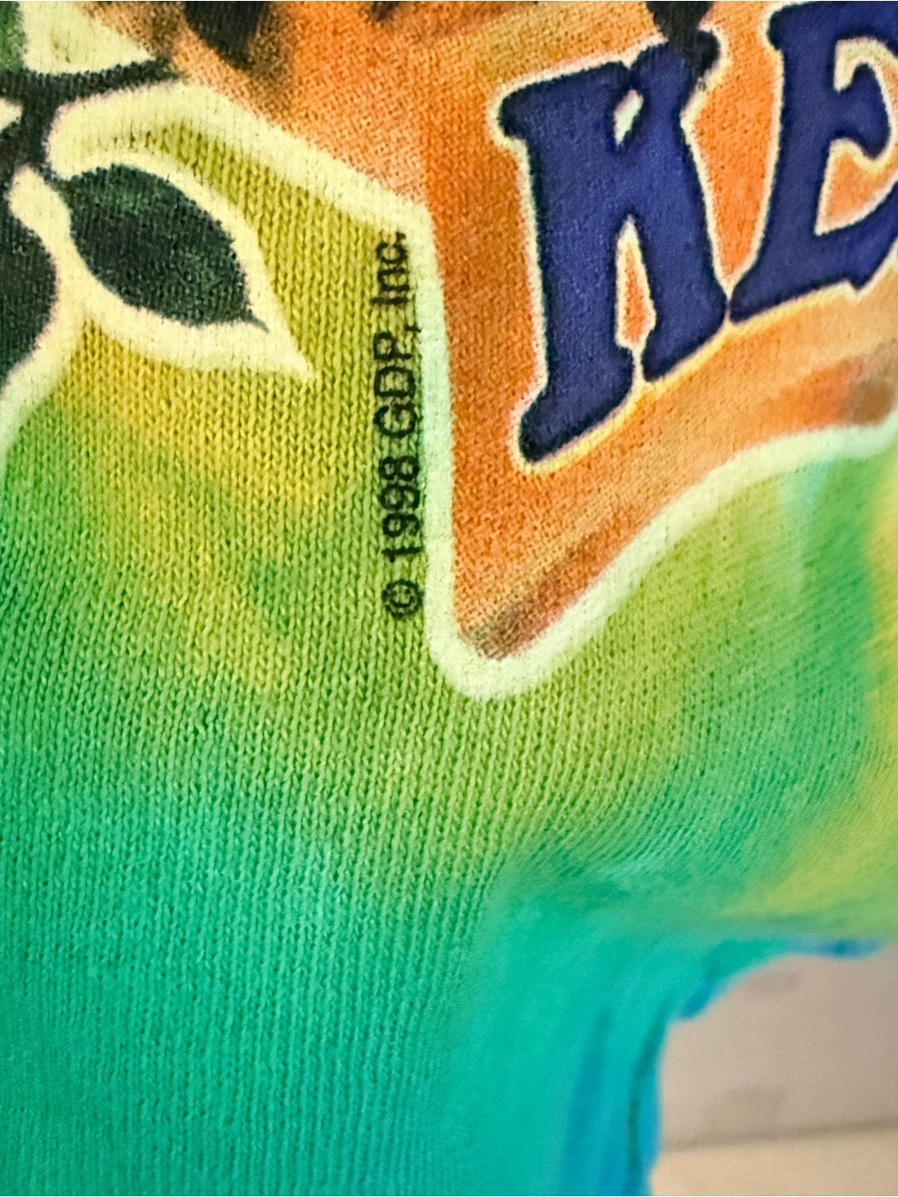 VTG 90s Liquid Blue Grateful Dead Keep It Green Tie Dye T Shirt Size L - Picture 3 of 5
